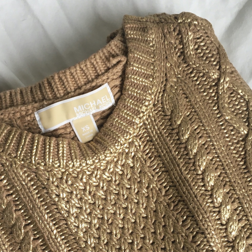 Michael Kors Metallic Gold Sweater